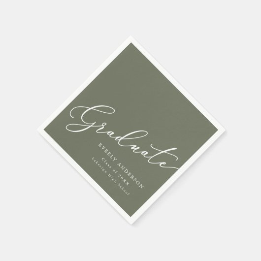 Moderner Script Graduate Einftiger Abschluss Serviette (Ecke)