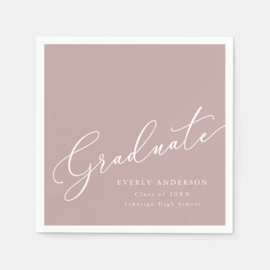 Moderner Script Graduate Einftiger Abschluss Serviette (Vorderseite)