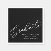 Moderner Script Graduate Einftiger Abschluss Serviette (Vorderseite)