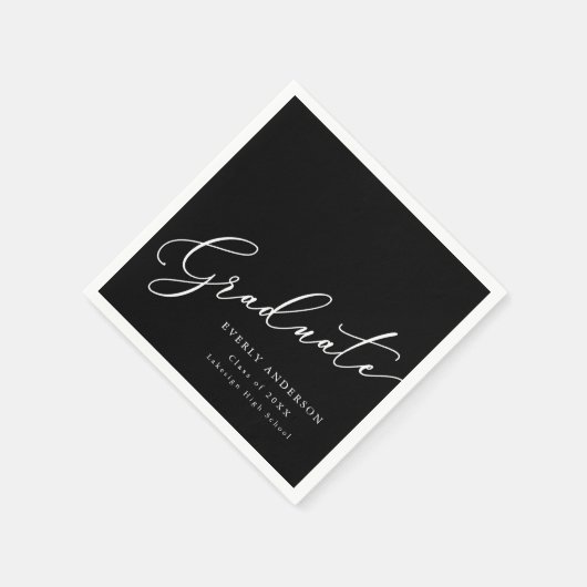 Moderner Script Graduate Einftiger Abschluss Serviette (Ecke)