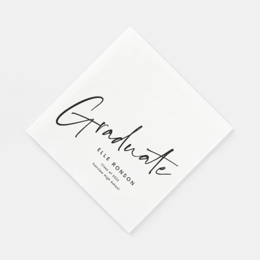 Moderner Script Graduate Einftiger Abschluss Serviette (Ecke)