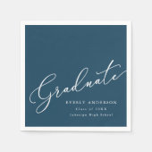 Moderner Script Graduate Einftiger Abschluss Serviette (Vorderseite)