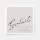 Moderner Script Graduate Einftiger Abschluss Serviette (Vorderseite)