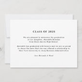 Moderner Script Graduate Foto Abschluss Ankündigung (Rückseite)