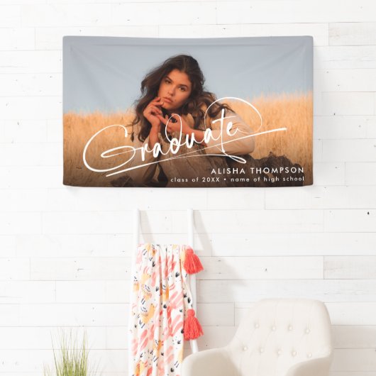 Moderner Script Graduate Foto Abschluss Banner (Insitu)
