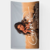 Moderner Script Graduate Foto Abschluss Banner (Vertikal)