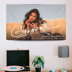 Moderner Script Graduate Foto Abschluss Banner