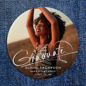 Moderner Script Graduate Foto Abschluss Button