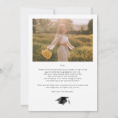 Moderner Script Graduate Foto Abschluss Dankeskarte (Rückseite)