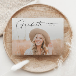 Moderner Script Graduate Foto Abschluss Einladung