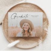 Moderner Script Graduate Foto Abschluss Einladung