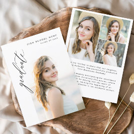 Moderner Script Graduate Foto Abschluss Einladung