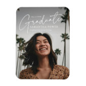 Moderner Script Graduate Foto Abschluss Magnet (Vertikal)