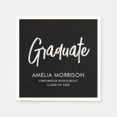 Moderner Script Graduate Minimalistischer Abschlus Serviette (Vorderseite)