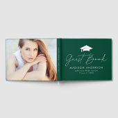 Moderner Script Green Foto Abschluss Gästebuch (Voll)