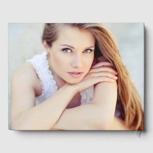 Moderner Script Green Foto Abschluss Gästebuch (Rückseite)