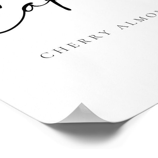 Moderner Script-Hochzeitskuchen Poster (Ecke)