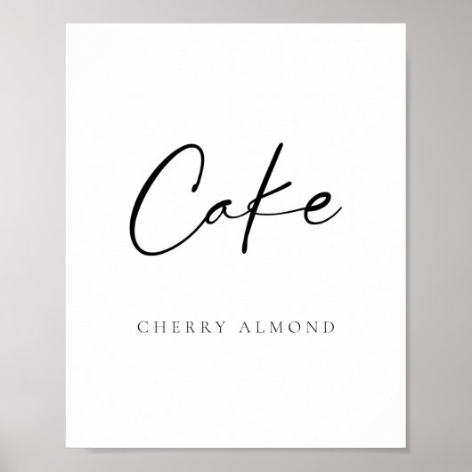 Moderner Script-Hochzeitskuchen Poster (Vorne)