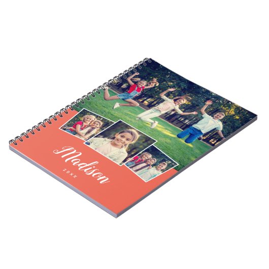 Moderner Script-Individuelle Name Cool 4 Foto Coll Notizblock (Linke Seite)