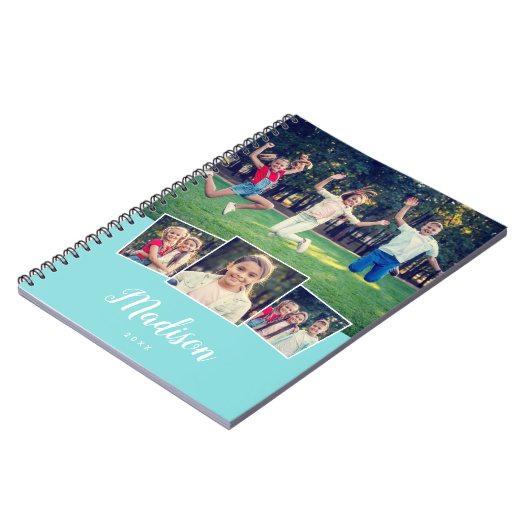 Moderner Script-Individuelle Name Cool 4 Foto Coll Notizblock (Linke Seite)