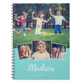Moderner Script-Individuelle Name Cool 4 Foto Coll Notizblock (Vorderseite)