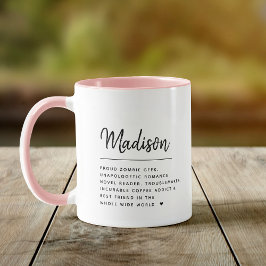 Moderner Script-Individuelle Name Definition Cool  Tasse