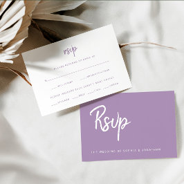 Moderner Script Lavender | Wahl zum Hochzeitsessen RSVP Karte