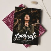 Moderner Script Maroon Foto Abschluss Ankündigung