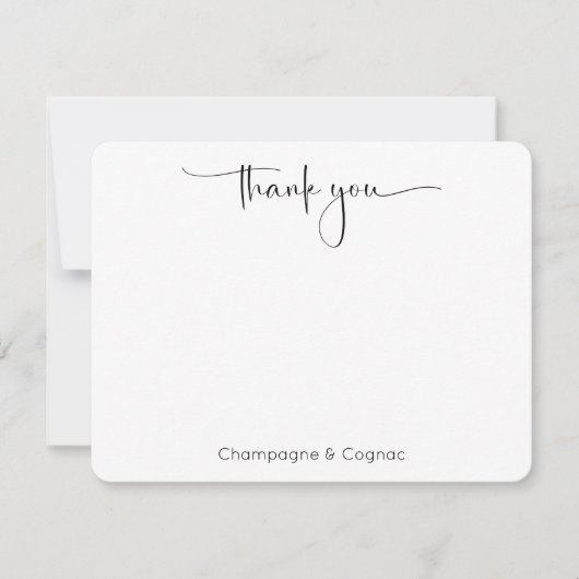 Moderner Script-Polterabend Dankeskarte (Vorderseite)