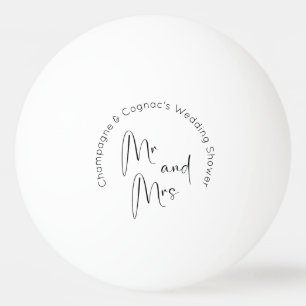Moderner Script Polterabend Mr. and Mrs. Tischtennisball