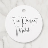 Moderner Script-Polterabend Perfect Match Geschenkanhänger (Vorderseite)