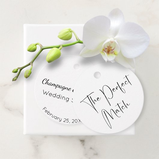 Moderner Script-Polterabend Perfect Match Geschenkanhänger