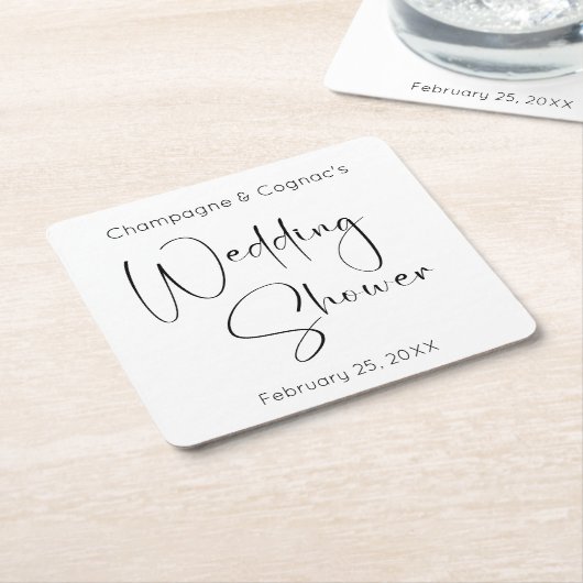 Moderner Script-Polterabend Rechteckiger Pappuntersetzer (angewinkelt)