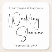 Moderner Script-Polterabend Rechteckiger Pappuntersetzer (Vorderseite)