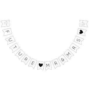 Moderner Script-Polterabend Wimpelkette