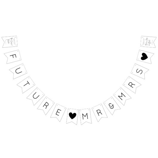 Moderner Script-Polterabend Wimpelkette (Alle)