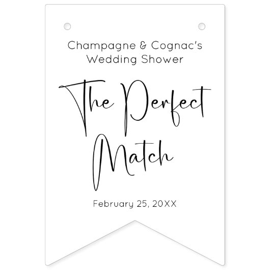 Moderner Script-Polterabend Wimpelkette (Erste Fahne)