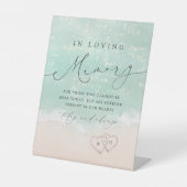 Moderner Script Sand Hearts Beach in liebevoller E Sockelschild (Vorderseite)