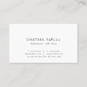Moderner Script-Schriftart Einfache Berufliche Vor Visitenkarte