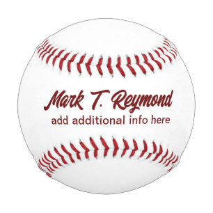 Moderner Script-Schriftart Name auf White Baseball