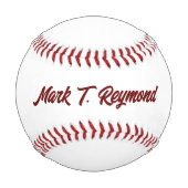 Moderner Script-Schriftart Name auf White Baseball (Vorderseite)