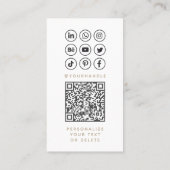 Moderner Script Social Media QR Code hinzufügen Ih Visitenkarte (Rückseite)