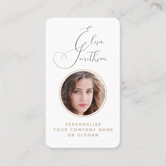 Moderner Script Social Media QR Code hinzufügen Ih Visitenkarte (Vorderseite)