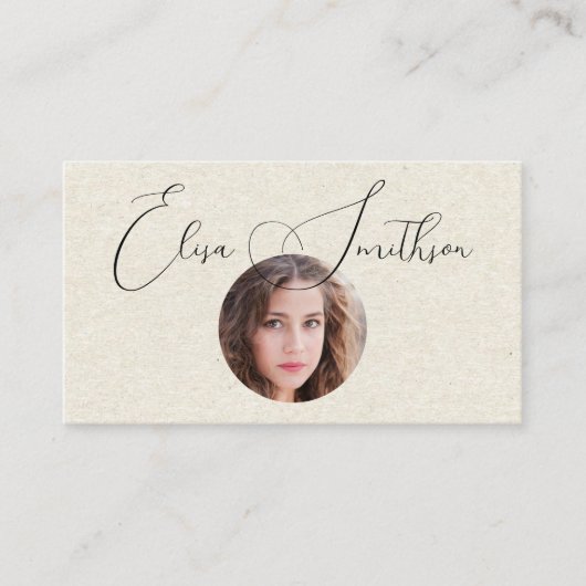 Moderner Script Social Media QR Code hinzufügen Ih Visitenkarte (Vorderseite)