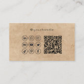 Moderner Script Social Media QR Code hinzufügen Ih Visitenkarte (Rückseite)