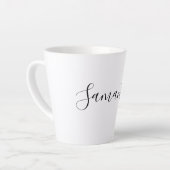 Moderner Script Typografy Individuelle Name Milchtasse (Linke Ecke)
