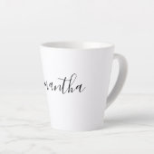 Moderner Script Typografy Individuelle Name Milchtasse (Rechte Ecke)