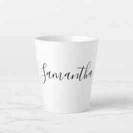 Moderner Script Typografy Individuelle Name Milchtasse