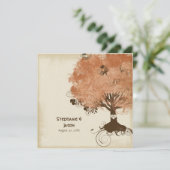 Moderner Scroll Tree of Life Herbst Herbstleaf Einladung (Stehend Vorderseite)