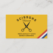 Moderner Senfgelber QR-Code-Friseursalon Visitenkarte (Rückseite)
